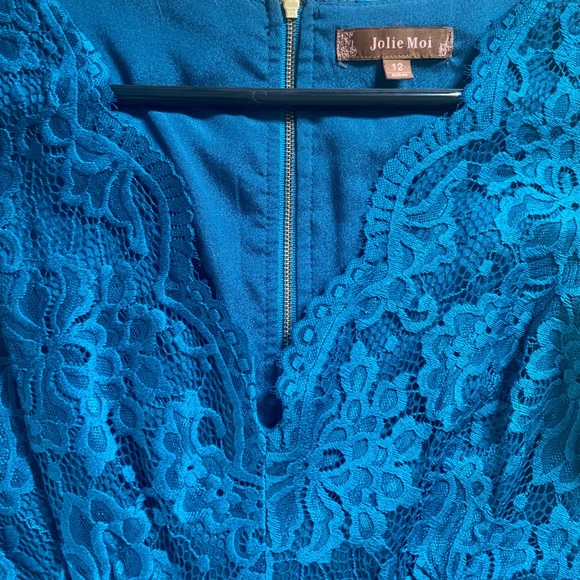 Jolie Moi Teal Midi Dress - Picture 7 of 9